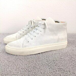 Woman by Common Projects Achilles Mid Womens 37 EU Shoes Cream White Suede 4016